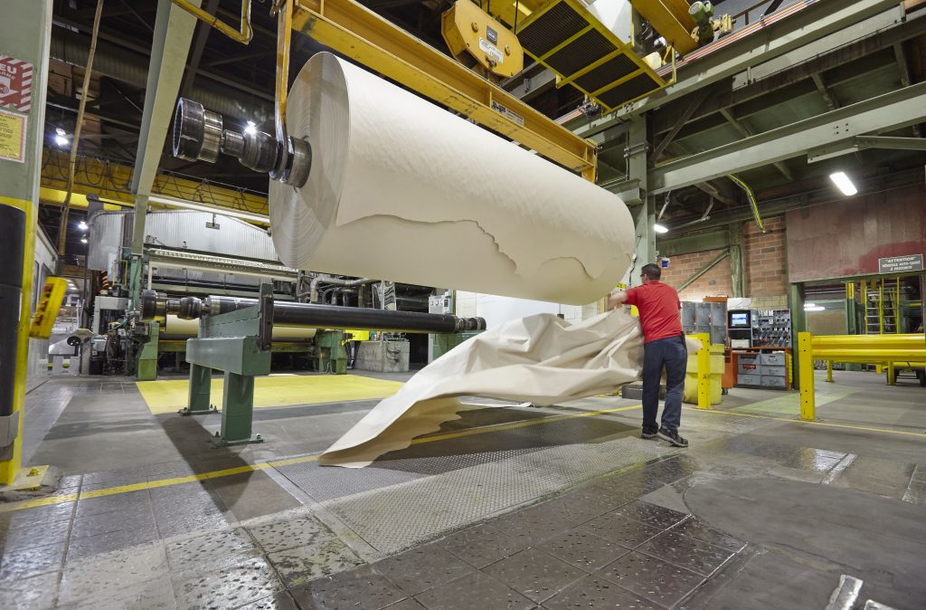 Rolland Paper's paper winder in Saint-Jérôme, Quebec. Photo: Sustana Group